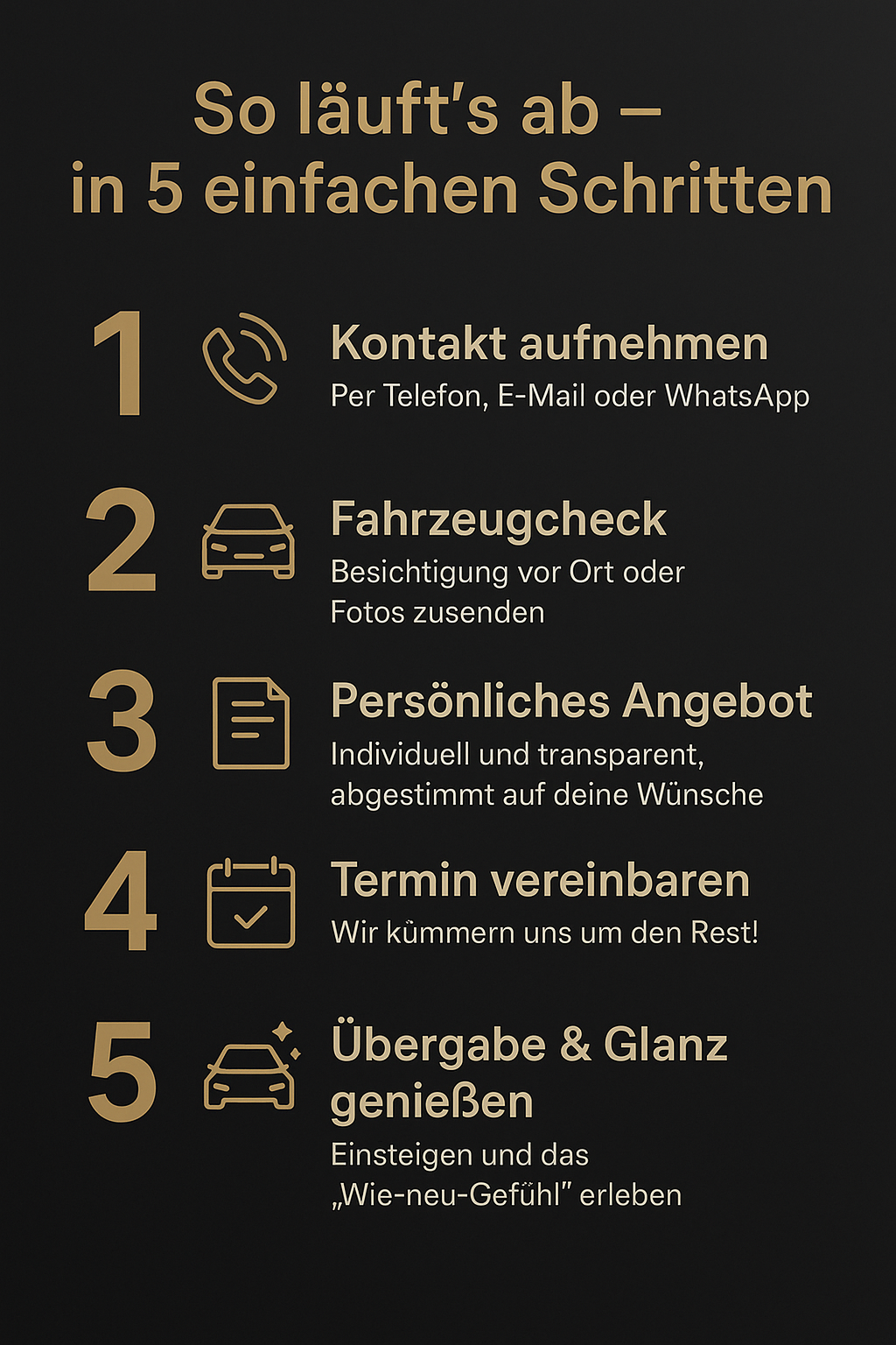 5 Schritte Fahrzeugaufbereitung